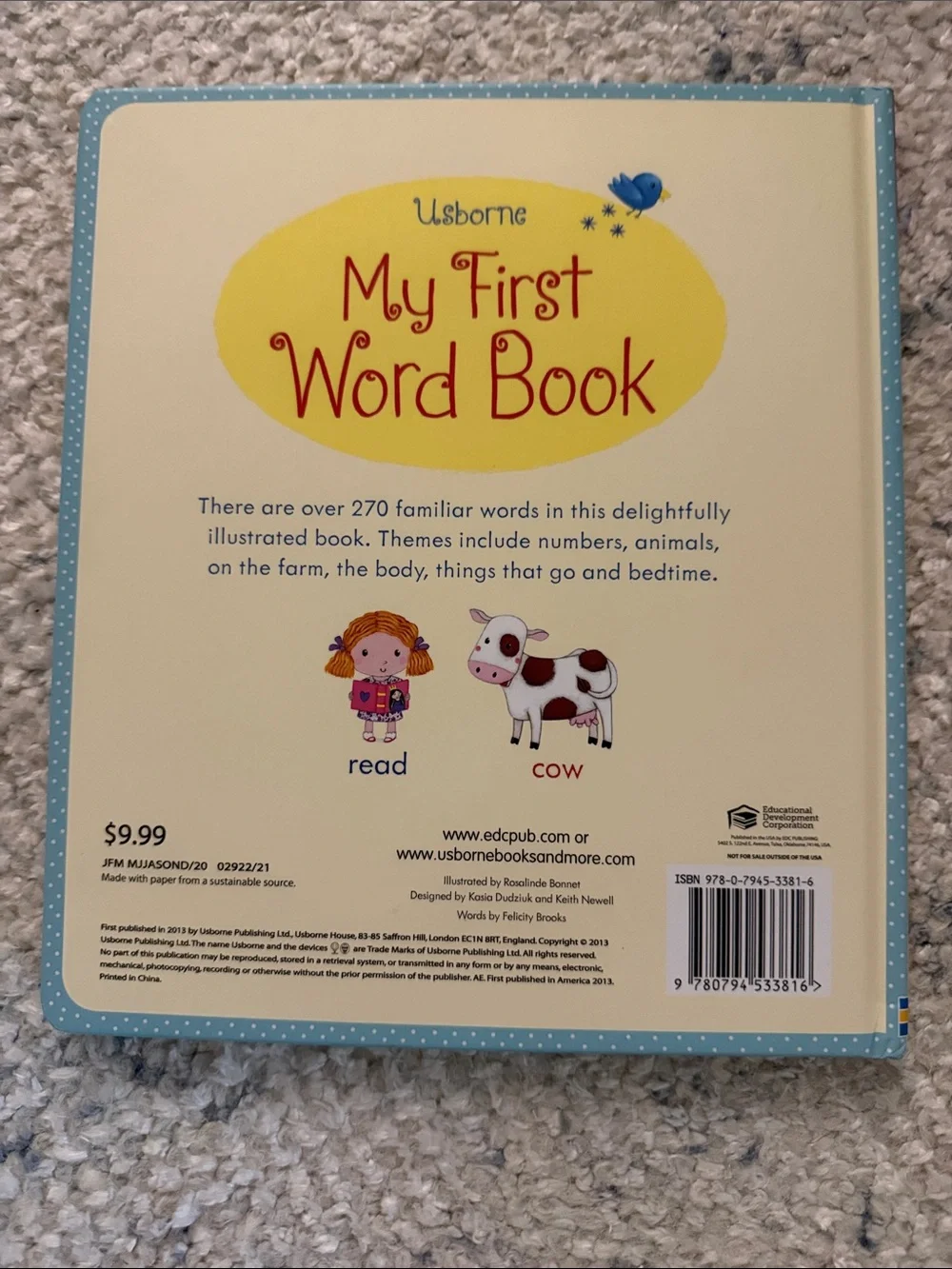 Usborne My First Word Book - Cream & Light Blue